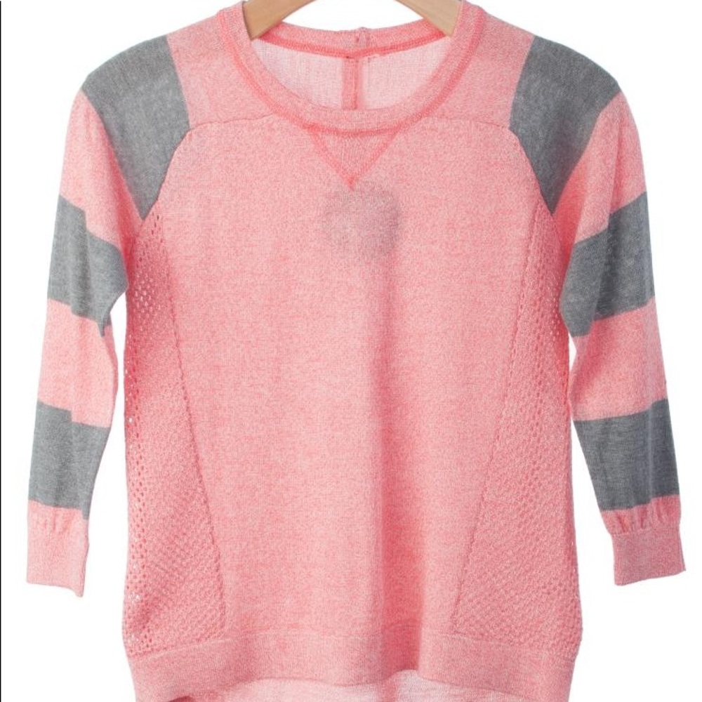 Girls Coral & Gray Top